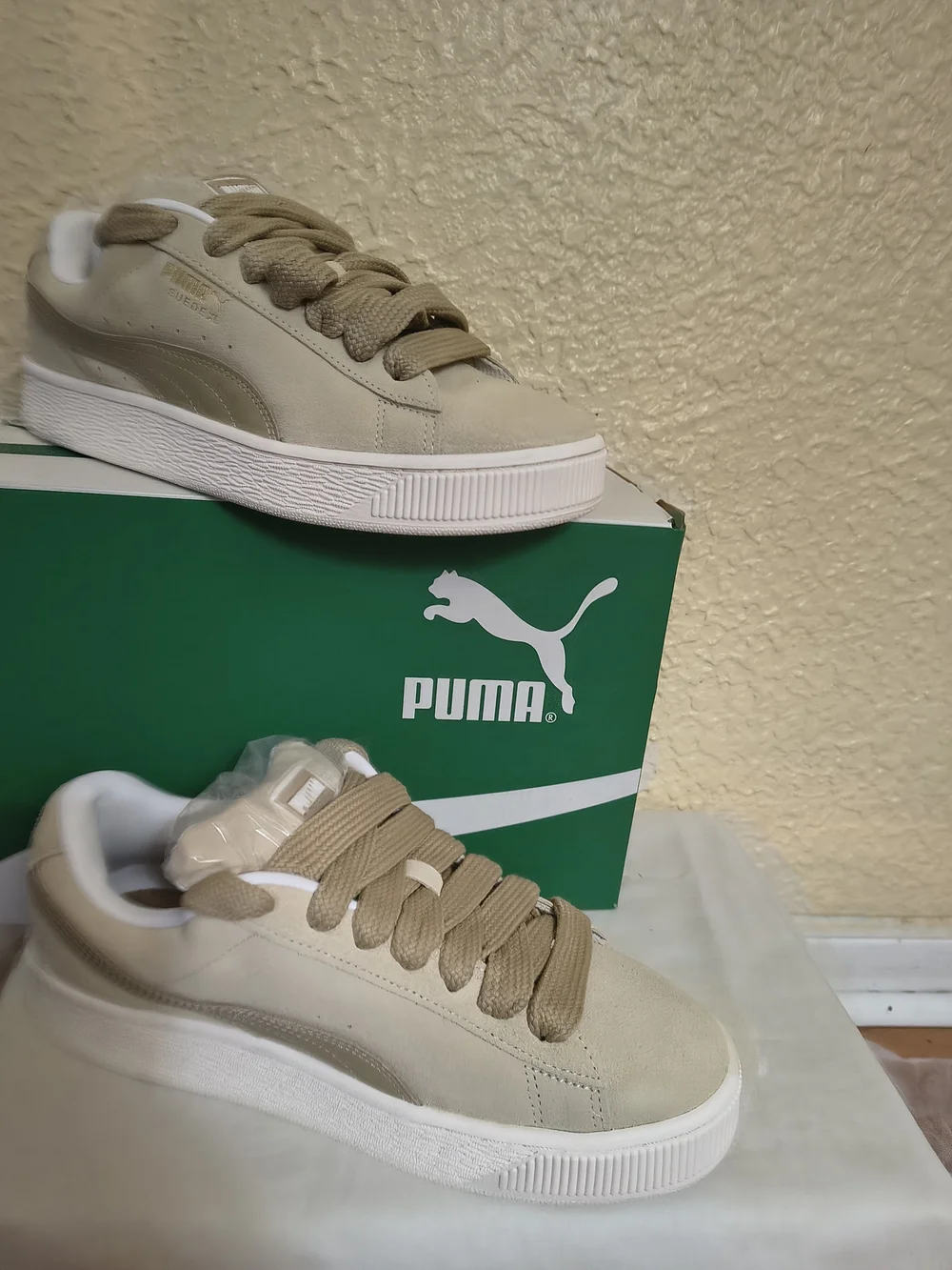 Puma beige suede